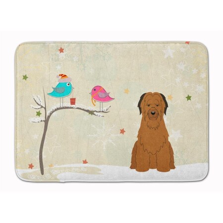 Carolines Treasures Christmas Presents Friends Briard Brown Machine Washable Memory Foam Mat BB2554RUG